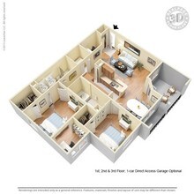 2 Bed 2 Bath 1282 SqFt (1153 Net) 0338 floor plan
